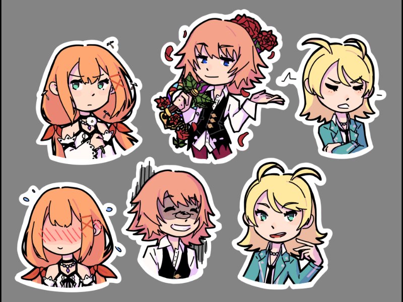 Attempted chibi-style (I cant draw chibi) drawings of Lauriam, Elrena, and Strelitzia from the video game KHUX